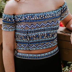 Alyce Paris 2-piece off the shoulder prom dress